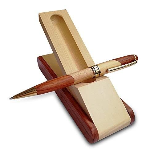 Luxury Wood Ballpoint Pen Set & Fancy Pen Box for Men Gift Desk Nice Pens - color: Ballpoint pen