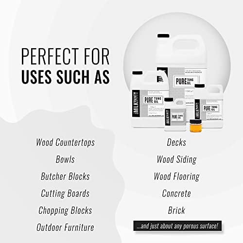 Real Milk Paint, Pure Tung Oil for Wood Finishing, Cutting Boards, Outdoor Furniture, Butcher Blocks, Wood Flooring, Food Grade, Waterproof, 16 oz - size: 16 Fl Oz (Pack of 1)