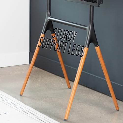 VIVO Dark Wood Easel TV Stand for 49 to 70 inch Screens, STAND-TV70A | Articulating Artistic Studio Display Stand, Adjustable TV Mount with Swivel, 4 Leg Base, Max VESA 600x400, Holds 88 lbs - color: Black - Treated Wood, size: 49 to 70 in TVs