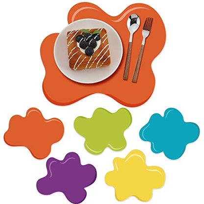 Set of 50 Little Artist Party Placemats - Disposable Paint Splatter Place Mats, 12.8'' x 11'' Colored Table Placemats for Toddlers, Kids, Students, Classroom, Birthday Party