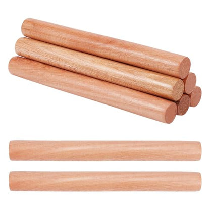 OLYCRAFT 8pcs Wood Rolling Pins 10 inch Clay Rolling Pins 1.1 inch Diameter Classic Wooden Rolling Pins Natural Wood Texture Rollers Wood Clay Roller for Clay Modeling Pottery Tools - size: 10 inch