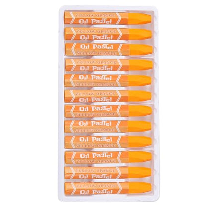 PATIKIL Yellow Orange Oil Pastels, 48Pcs Soft Oil Crayons Pastels Stick Vibrant and Creamy Art Supplies Bulk for Artists Beginners Art Painting Drawing Blending Graffiti Gallery - color: Yellow Orange