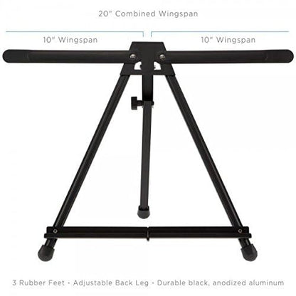 SoHo Urban Artist Black Aluminum Tabletop Easel Stand, Portable Easel for Display, Painting Canvas and More, Set of 1 - size: 1 Unit
