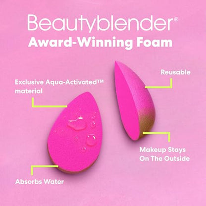 Beautyblender Original Pink & Pro Black Sponges, Pack of 2 | Super-soft blending foam for foundations, powders & creams, reusable & washable, vegan & cruelty-free, made in USA - color: Original Pink & Pro Black