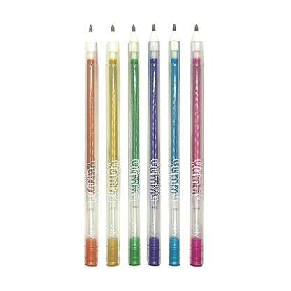OOLY Yummy Yummy Scented Gel Pens, Metallic, Set of 6 | Ages 3+, Fruity Scented Gel Ink, Writes on Black Paper, 1.0mm Nib, Metallic Colors, Fun Pens for Kids - style: Metallic - Set of 6