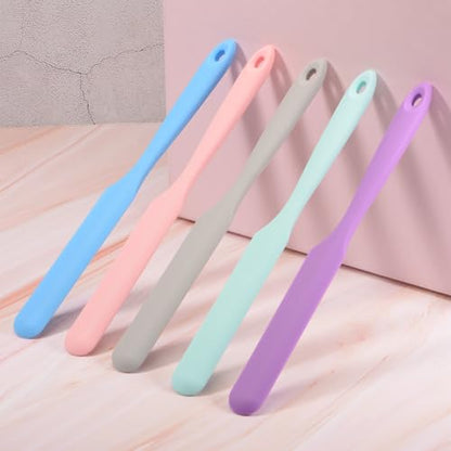 HARFINGTON 2Pcs Silicone Spatula Scraper 9.45" Reusable Non-Stick Flexible Spatulas for Epoxy Resin Liquid Paint Arts DIY Crafts, Grey - color: Gray