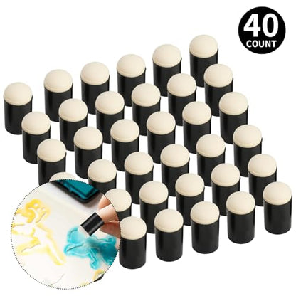 40 Pieces Sponge Daubers W/Storage Case - Great for Applying Ink, Chalk, Paint, and More to Your Projects - Fits Over The Finger and Makes Blending Accuracy Easier - color: Black