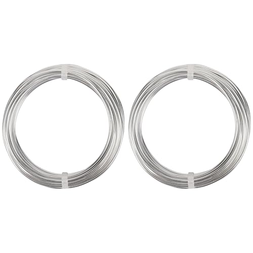 2 Rolls Aluminum Craft Wire, 9 Gauge (3mm) Flexible Metal Wire for Jewelry Making, 32.8 Ft (16.4 Ft/Roll) Bendable Armature Wire for Bonsai, Sculpting and DIY Crafts [Silver] - size: 9Gauge 16.4Ft Each, style: Silver