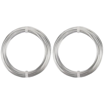 2 Rolls Aluminum Craft Wire, 9 Gauge (3mm) Flexible Metal Wire for Jewelry Making, 32.8 Ft (16.4 Ft/Roll) Bendable Armature Wire for Bonsai, Sculpting and DIY Crafts [Silver] - size: 9Gauge 16.4Ft Each, style: Silver