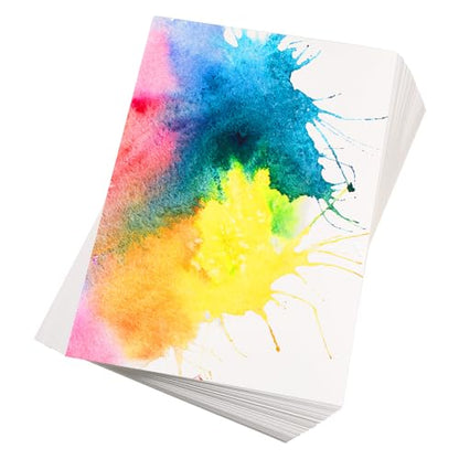 TecUnite 60 Sheets Watercolor Paper Pad Bulk, Hot Press Water Color Pad for Painting Wet Media, Acid-Free 110 Lb/230 GSM Art Drawing Paper for Artists Students Adults(9 x 6 Inch)