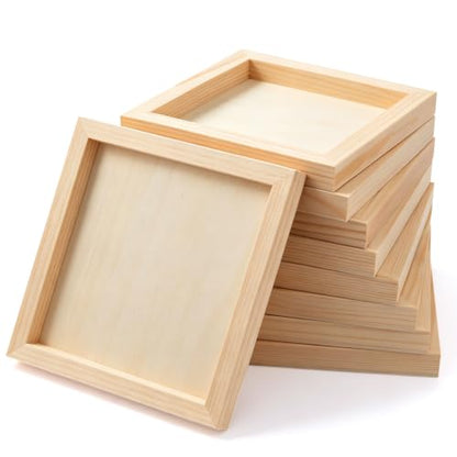 FSWCCK 10 Pack 7 x 7 inch Wood Panel Boards, Unfinished Wood Canvas Panels for Crafts, Painting Canvas, DIY Art Projects, Pouring, Arts Use with Oils, Acrylics - size: 7"X 7" 10 Pack