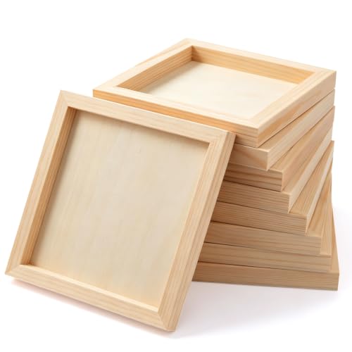 FSWCCK 10 Pack 7 x 7 inch Wood Panel Boards, Unfinished Wood Canvas Panels for Crafts, Painting Canvas, DIY Art Projects, Pouring, Arts Use with Oils, Acrylics - size: 7"X 7" 10 Pack