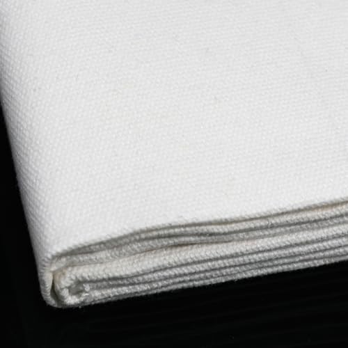 10oz Heavy Duty Cotton Canvas Fabric 60" x 40", Thick Cotton Duck Cloth for Painting, Sewing, Crafts, Tote Bags, Embroidery, Home Decor, Drop Cloth (White) - color: White, size: 60" x 40"