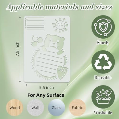 Diary Planning Stencils for Crafts Reusable 20Pcs Stencils(7.8X5.5 Inch) - color: Diary 2