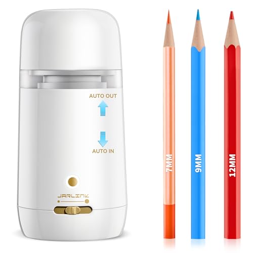 JARLINK Automatic Electric Pencil Sharpener, Rechargeable - color: White