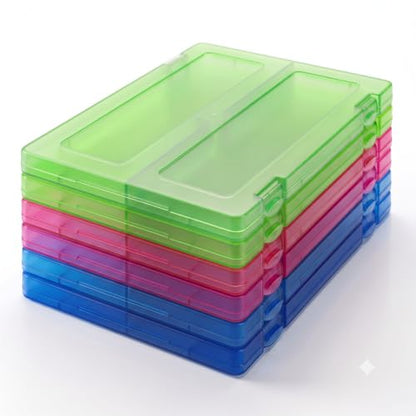 6 Packs A4 Paper Storage Boxes, 8.5 x 11 Plastic Portable Project Case for US letter Size and A4 paper, Plastic Multi-Purpose Thick Scrapbook Storage Box for Office (12.6"L x 9.5"W x 0.94"H) - size: 12.6"L x 9.5"W x 0.94"H