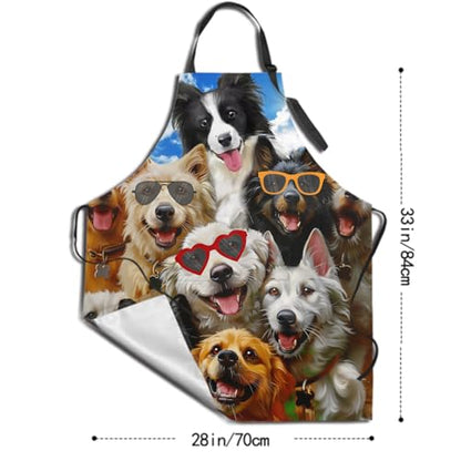 Imiss Waterproof Stain-Resistant Cooking Chef Aprons for Grill BBQ Baking 27 X 31 Inch - color: Funny Dog