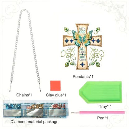 RYMILIE Hanging Diamond Art Kits for Adults Butterfly Cross 8x8inch - color: DP02505