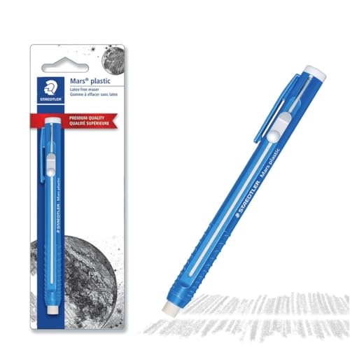 STAEDTLER Mars Plastic Eraser Refills - 12 Pack | Latex-Free Erasers, Replacements for Refillable Holder, Home, School & Office, Blue - style: 12 Pack - Eraser Pen