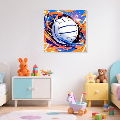 XTCIXAL Paint by Numbers Kit for Kids, Volleyball, 8X8 inch - color: 05-Volleyball