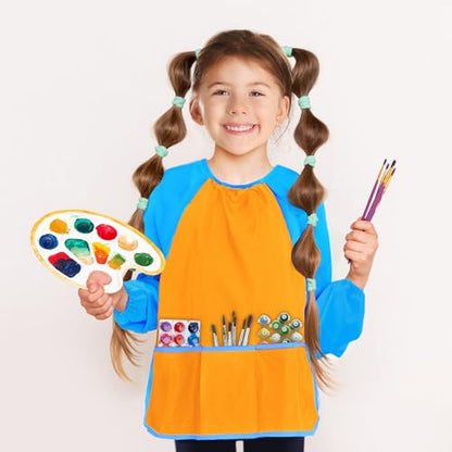 Kopokita Kids Art Smock, Toddlers Painting Apron Children Artist Smock - color: Orange