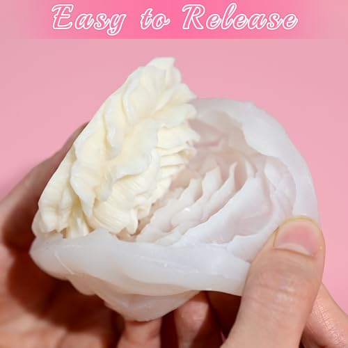 Flower Candle Molds, Set of 6 Peony Rose Tulip Different Shaped - color: 6 Pcs Flower Candle Molds