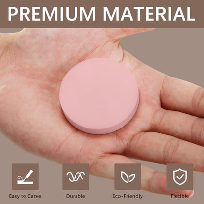 12Pcs Round Linoleum Blocks for Printmaking,2x2in Premium Rubber Stamps, Printmaking Supplies for Printing, Stamp Making, and a Wide Range of DIY Craft Projects - color: Round 2x2x0.32inx-12pcs