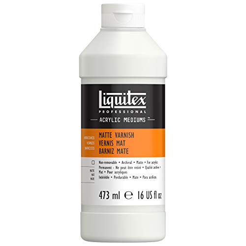 Liquitex Professional Matte Varnish, 473ml (16-oz) | 100% Acrylic Polymer Varnish Matte Sheen, Protects & Resists Dirt Retention, Increases Brightness, Resists Discoloration - color: Matte, style: 16-oz