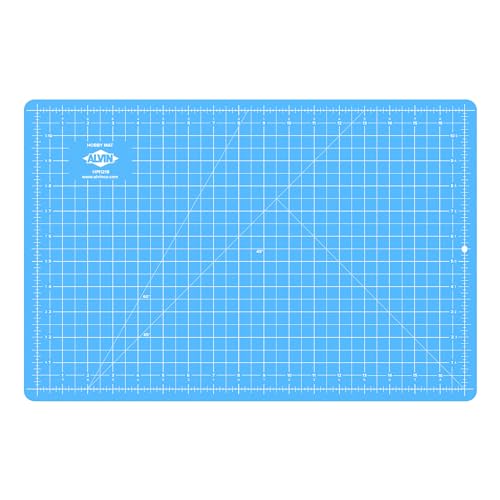 ALVIN HM Self-Healing Cutting Mat for Hobbies 12 x 18 inch | Double-Sided Blue/Grey | 3-Layer Gridded Surface for Arts, Crafts and Sewing - Model HM1218 - size: 12"L x 12"W