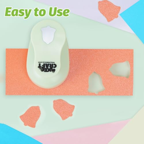 Hole Punch 1 Inch Craft Christmas Snowflakes Bells Shapes with 30PCS Paper - style: 3 Diffrent Shapes Punch & 30 Craft paper