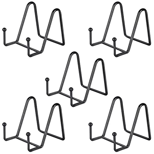 IBosins 5-Pack 3-Inch Small Plate Display Stands Black Metal Frame Stand - color: Black, size: 3 Inch