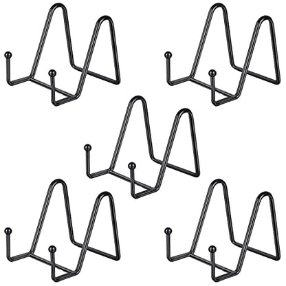 IBosins 5-Pack 3-Inch Small Plate Display Stands Black Metal Frame Stand - color: Black, size: 3 Inch