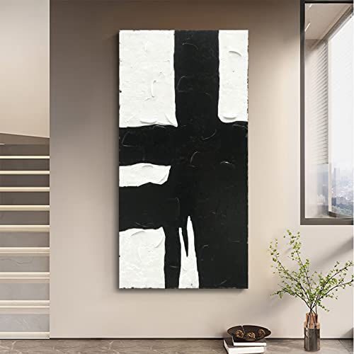 NANKAI Art Hand-drawn minimalist black and white abstract art oil painting - color: NKHB008