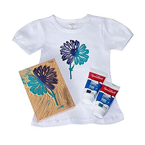 Speedball Fabric Block Printing Ink, 2.5-Ounce, White, for Textiles & T-Shirts, Made in USA - color: White, size: 2.5 fl oz