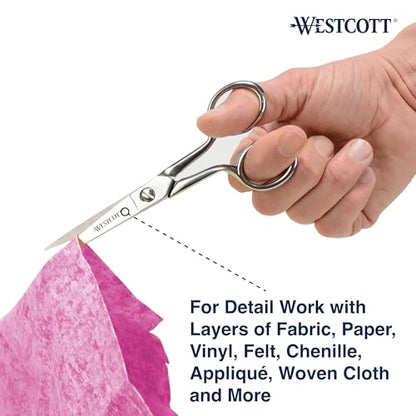 Westcott 6in Forged Paper and Fabric Scissors, Precision Scissors for Sewing and Crafts, Art, Office - size: 6-Inch Straight
