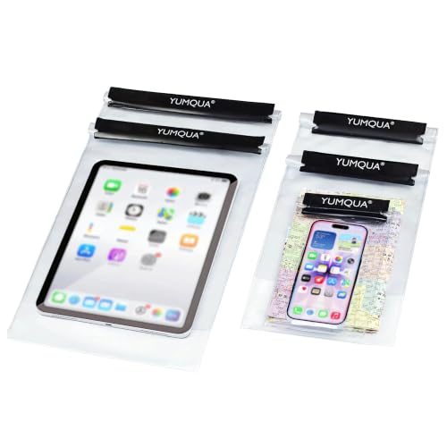 YUMQUA Waterproof Pouch Dry Bags Document Map Holder for Water Sport 3PACK - color: Black-5Pack