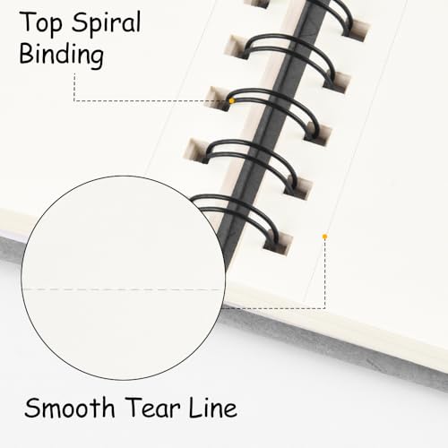 8.3x5.8 Sketch Book,Art Sketchbook for Drawing Pad,Mixed Media Sketchbook - color: TopSpiral-NatureWhite-Grey