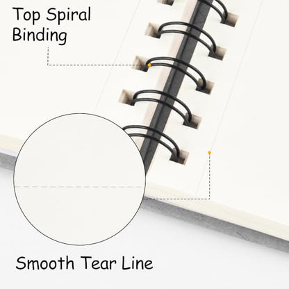 8.3x5.8 Sketch Book,Art Sketchbook for Drawing Pad,Mixed Media Sketchbook - color: TopSpiral-NatureWhite-Grey