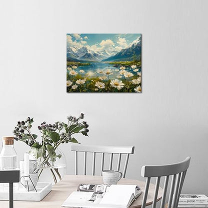 TUMOVO Idyllic Mountain Landscape Paint by Numbers Craft Kit for Adults - color: Landscape