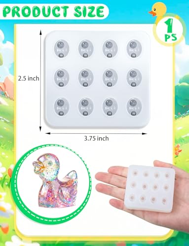 Mini Cute Duck Figurines Silicone Mold | Micro Dollhouse Animal Epoxy Casting Mold Realistic Shapes for DIY Resin Art Fairy Garden Miniatures Landscape Crafts Decor - color: 1 Pc Duck White