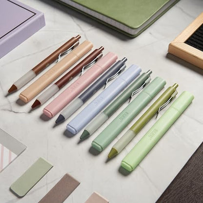 BLIEVE - Aesthetic Highlighters and Gel Pens With Soft Ink and Chisel Tip, Bible Highlighters and Pens No Bleed, Dry Fast Easy to Hold, for Bible Journaling Planner School Supplies (EARTHY) - color: EARTHY