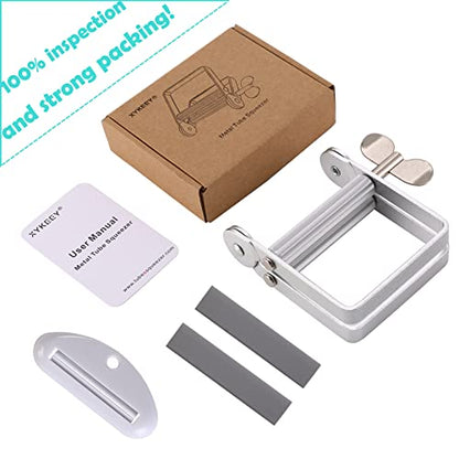 Toothpaste Squeezer, Metal Toothpaste Tube Squeezer Paint Tube Wringer for Artist, Hair Salon, Painter… - color: Silver