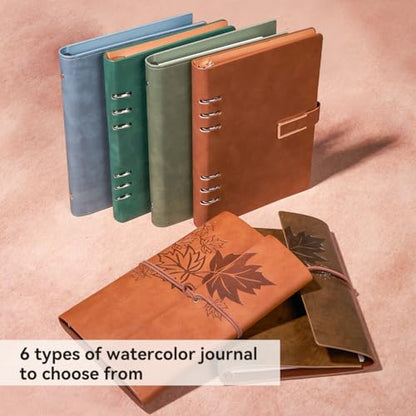 Lightwish Watercolor Sketchbook,100% Cotton 300gsm/140lb Hot Press - color: Hard Shell Green