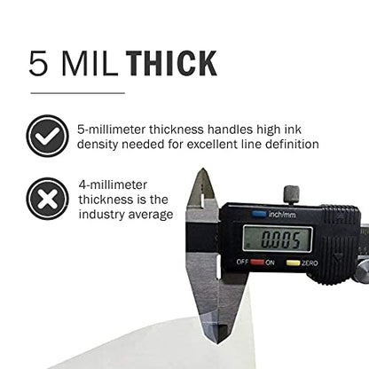 Screen Print Direct® Waterproof Inkjet Film Sheets (8.5 x 11-400 Sheets) | Transparency Film for Silk Screen Printing, Inkjet Film Sheets for Screen Printers (8.5" x 11" - 400 Sheets) - size: 8.5x11 - 400 sheets