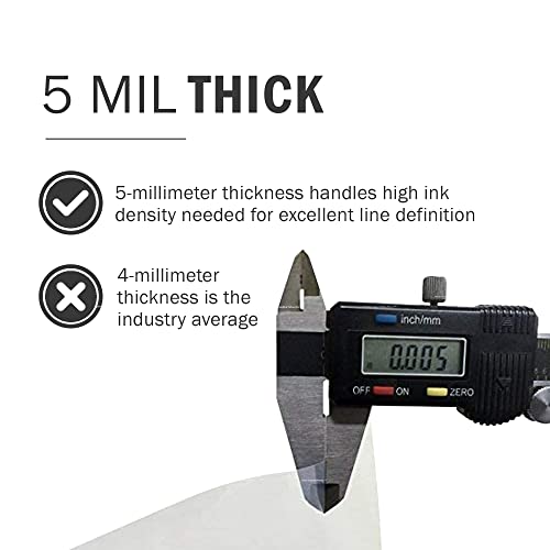 Screen Print Direct® Waterproof Inkjet Film Sheets (8.5 x 11-400 Sheets) | Transparency Film for Silk Screen Printing, Inkjet Film Sheets for Screen Printers (8.5" x 11" - 400 Sheets) - size: 8.5x11 - 400 sheets