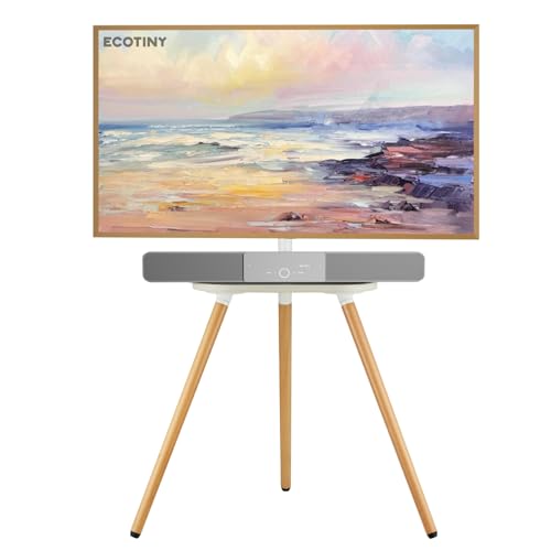 Tripod TV Stand for 43-65" TVs, Swivel, White - color: White, size: 43–65 Inch TVs