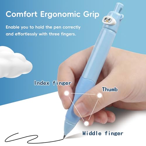 Mechanical Pencils 2.0mm Ergonomic Grip 6Pack with 25 Leads & 2 Erasers | Mechanical Pencil Set for School Supplies Student Writing, Drafting Drawing Sketching, Cute Stationery Kit