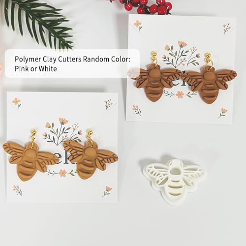 Xaekicr Bee Shape Polymer Clay Cutters Set – Clay Earring Cutters for Handmade Earrings, Clay Tools and Polymer Clay Molds for Jewelry Making - color: B color