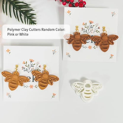 Xaekicr Bee Shape Polymer Clay Cutters Set – Clay Earring Cutters for Handmade Earrings, Clay Tools and Polymer Clay Molds for Jewelry Making - color: B color