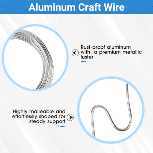 2 Rolls Aluminum Craft Wire, 9 Gauge (3mm) Flexible Metal Wire for Jewelry Making, 65.6 Ft (32.8 Ft/Roll) Bendable Armature Wire for Bonsai, Sculpting and DIY Crafts [Silver] - size: 9Gauge 32.8Ft Each, style: Silver